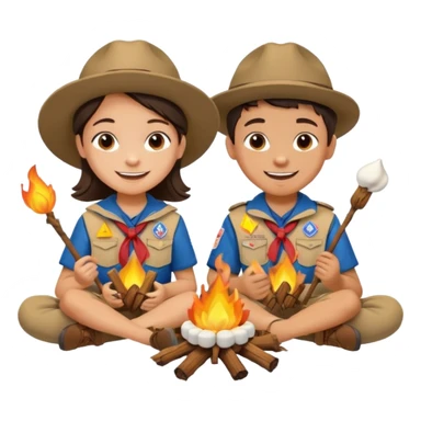 Fiú, lány, cserkészet, tabortuz sticker