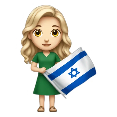 White girl holding Israel flag sticker