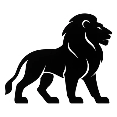 Lion icon black silhouette sticker