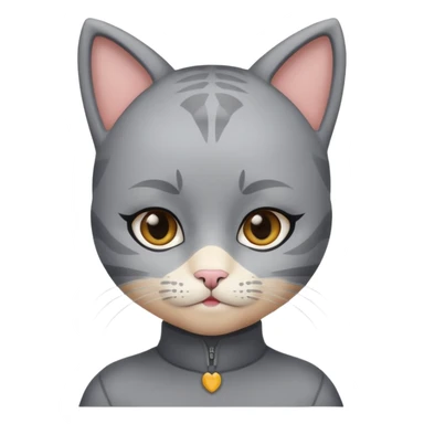 little kid with cat face paint and grey cat suit sticker
