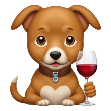 dog drinking wine sticker