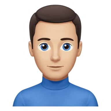 Anthony Wiggle of The Wiggles with light skin, dark brown hair, blue eyes, blue skivvy shirt sticker