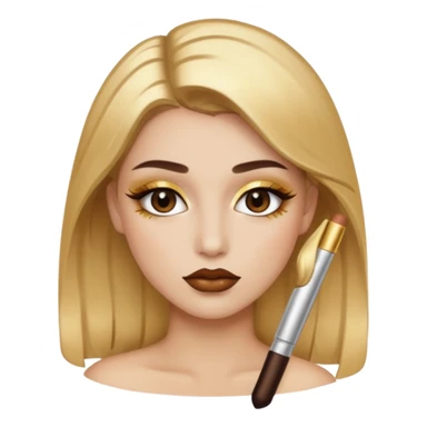 accesories lip gloss brown with makeup gold sticker