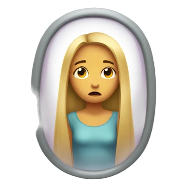 sad girl looking in the mirror sticker