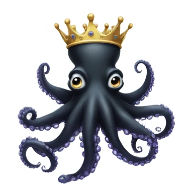 Black Octopus with crown sticker