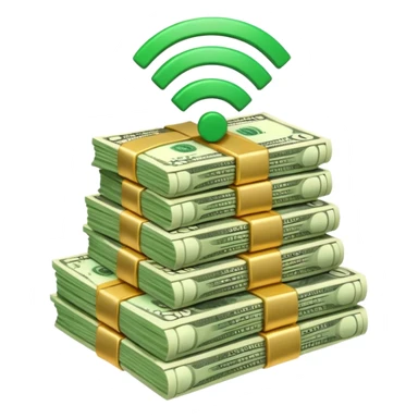 wifi money stack sticker