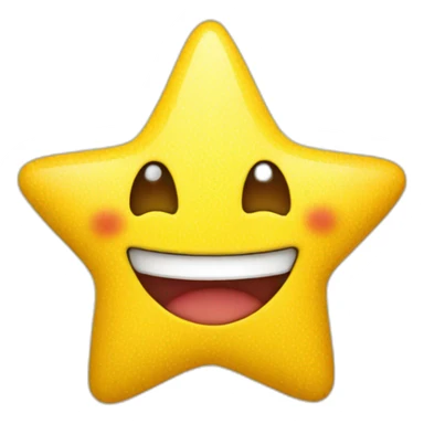 Cute yellow star with a smile and red cheeks sticker