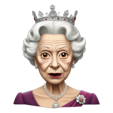 Zombie queen elizabeth ii sticker