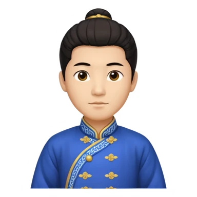 manchu hairstyle on chineese man sticker