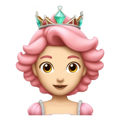 princess peach with tiara and dark long hair sticker
