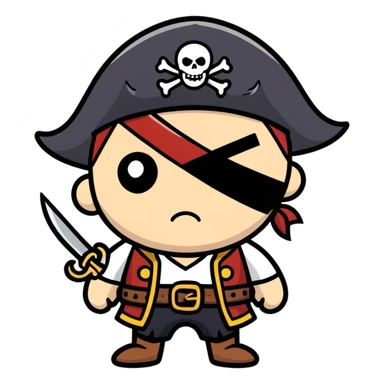 blue eyed pirate with a scar over one eye sticker