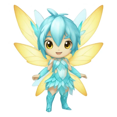 a anthro chibi-style crystal-type-fairy-type-ice-type Fakémon-hybrid full body sticker