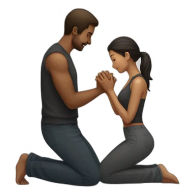 woman-on-knees-facing-man sticker