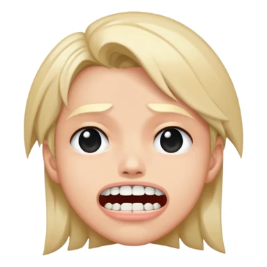 Super idol with a worried face but the upper teeth are sticking out and the background is pitch black and super idol is a staticky type of image sticker