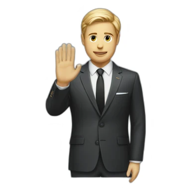 Roman salute whit hugo boss suit sticker