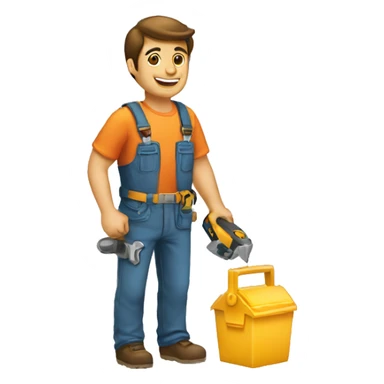 Man rent tools, building  sticker