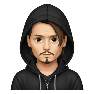 johnyy depp with black hoodie sticker