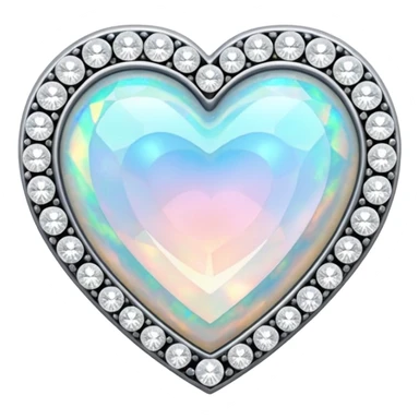 opal Crystal rhinestone pave heart sticker