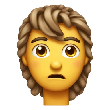 disappointed face emoji with bow on head sticker