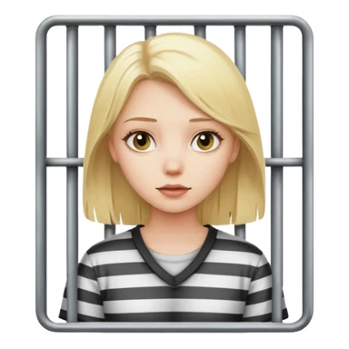 Blonde girl in jail sticker