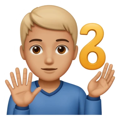 a person holding a 6 and a 7 sticker