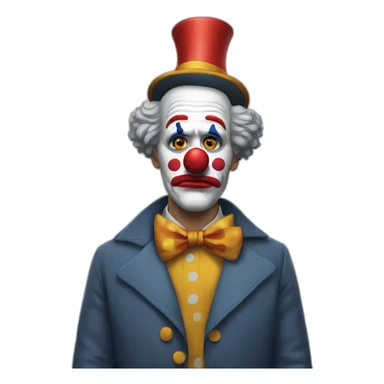 Ben Chaplin sad clown costume sticker