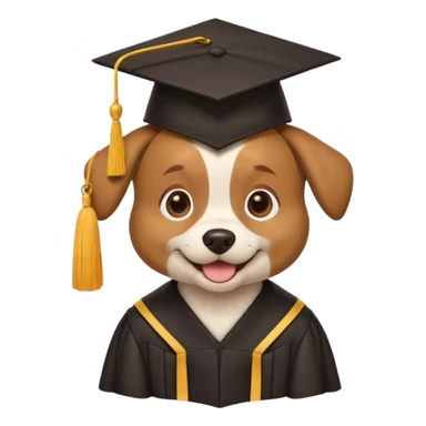 graduating cap dog sticker
