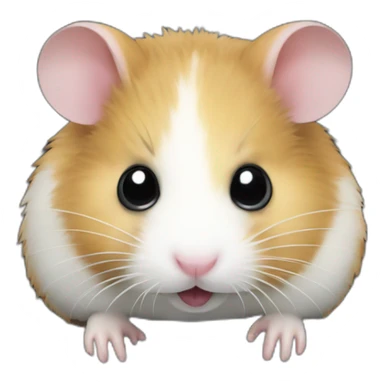hamster with black computer sticker