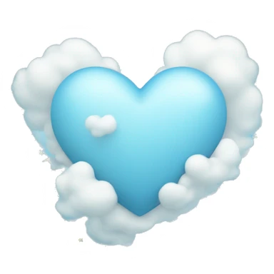 light blue heart with clouds and stars sticker