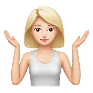 A woman who just woke up, stretching lazily with her hands raised sticker