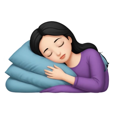 Girl with black hair sleeping sticker