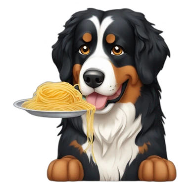 bernese mountain dog cooking spaghettis sticker