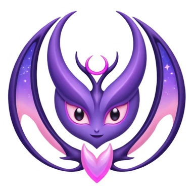 Pokemon legendary purple and pink lunala sticker