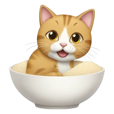 Cat eating lots if rice sticker