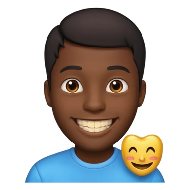Isso agora faca esse emoji masculino com um cabelo preto baixo e um sorriso com um dente de ouro sticker