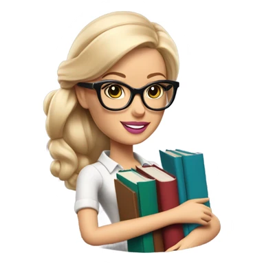 Blonde librarian Barbie  sticker