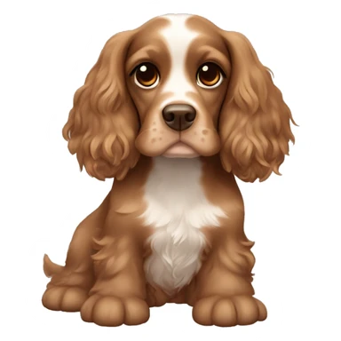Brown English Cocker spaniel with light brown details, a girl  sticker