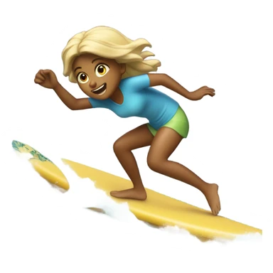 girl surf boarding off a cliff sticker