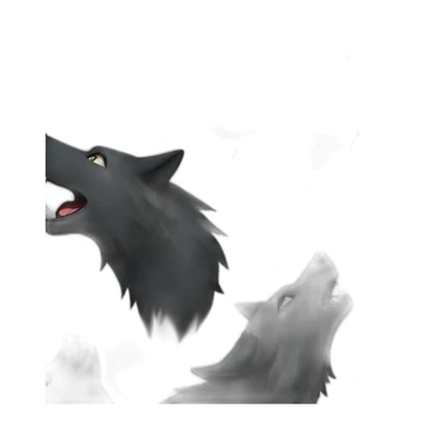 Black wolf howling  sticker