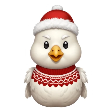 White Chicken with a Christmas jumper sticker