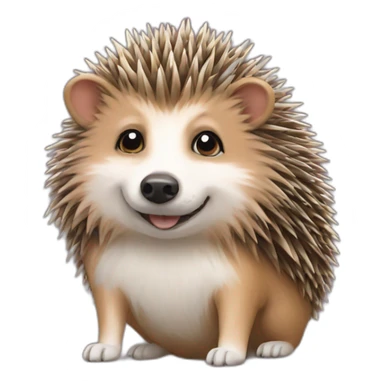 a hedgehog on a dog sticker