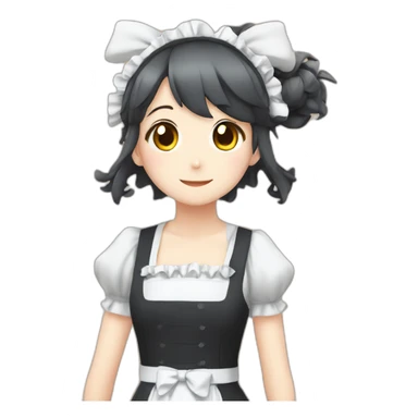 Maid anime girl sticker