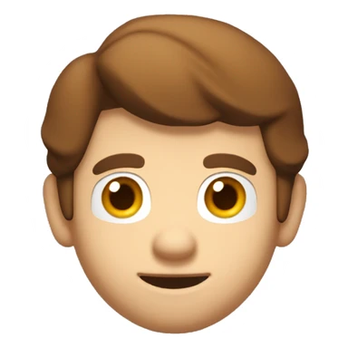 A guy with brown hair and eyes in a 3D 2000 mario games style sticker