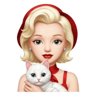 Marilyn Monroe, with cute cat sticker