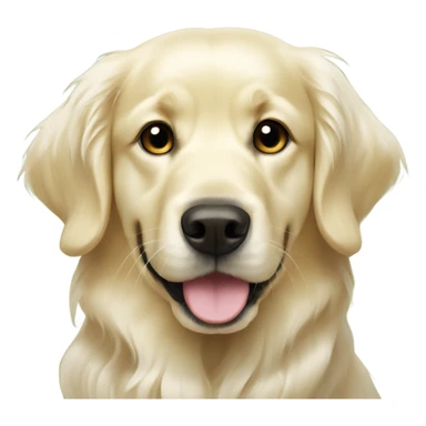 English cream golden retriever with olive green bow sticker