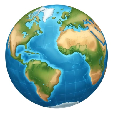 Earth globe showing continents and oceans sticker