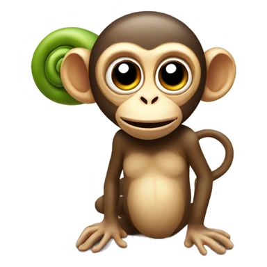 Monkey face in a snail’s body sticker