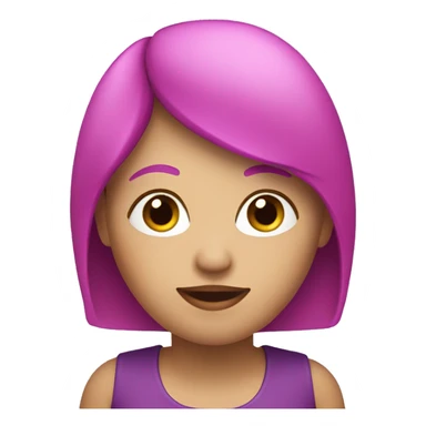 white woman with gradient pink purple hai sticker