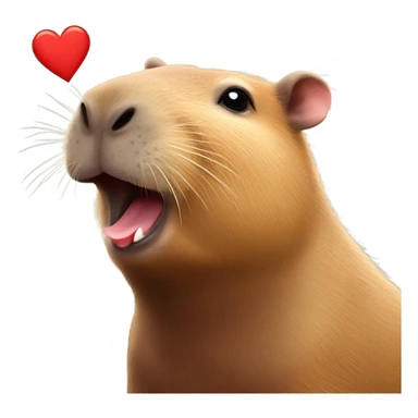 Capybara con corazón rojo en manos con cara enojada sticker