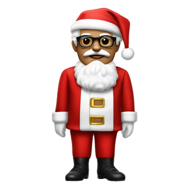 colonel sanders pimp wearing a red Santa suit with black boots and a red Santa hat sticker